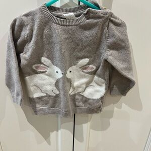 H&M taupe Sweater with Bunny Design 18m
